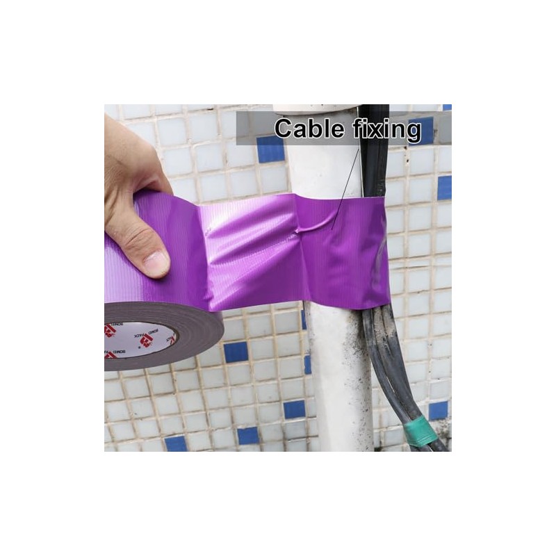 BOMEI PACK Cinta aislante de 4 pulgadas púrpura impermeable, resistente,