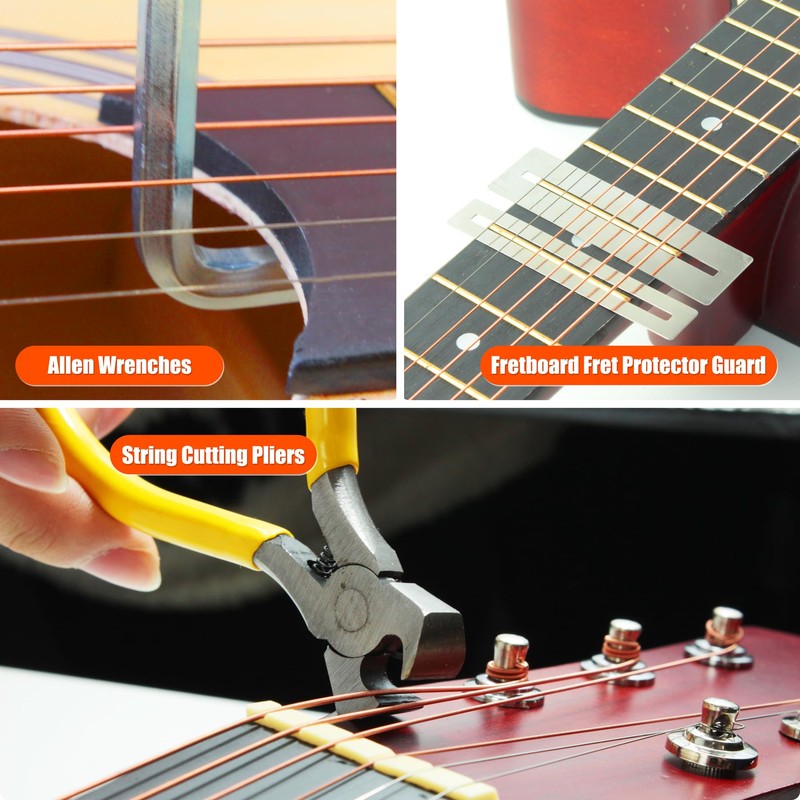 45Pcs Guitar Tool Kit, Guitar Repair Kit, Guitar Setup Kit,
