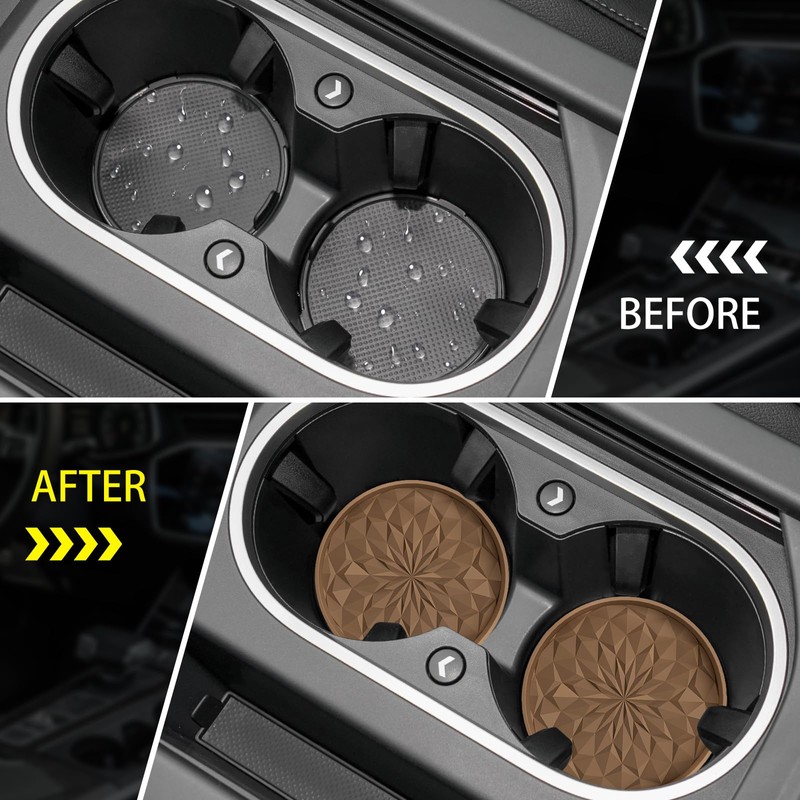 ME.FAN Car Cup Coaster [4 Pack] Silicone Car Coasters/Cup Mats