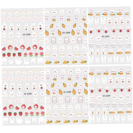 Vaguelly 1set Bunny Nail Art Stickers Cute Rabbit Decals for DIY Nail Decoration Durable Design for Women for Easter and Everyday Use 6sheets