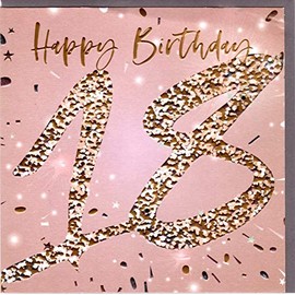 Belly Button Designs Paloma 18th Birthday Card - Embossed and Foil (Gold Salmon)