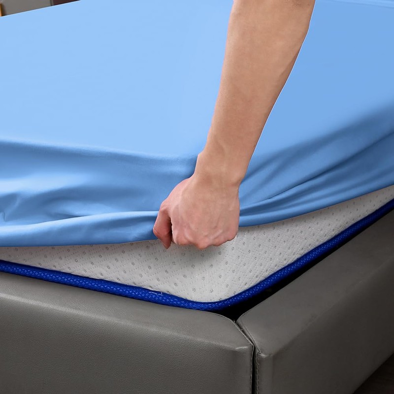 Fitted bed Sheet 25CM Deep Sky Blue Super King Bed
