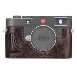 MUZIRI KINOKOO Case for Leica M11 M11-P, Premium Genuine Leather Protective Half Case for Leica M11/M11-P Camera, with Hand Grip and Opening Bottom Design - Coffee