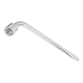 AUXBC 21mm Car Spare Tire Lug Wrench, Heavy Duty L-Type 45# Steel Repair Tool with Slotted Hex End for Spare Tire Replacement, Car Repair, Maintenance