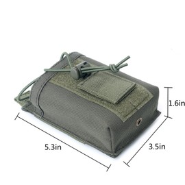 Ousawing Men’s Multi-Function Tactical Radio Case Molle Heavy Duty Radio Holster Pouch for Two Ways Walkie Talkies…