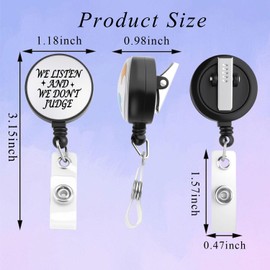 PLITI Mental Health Gift Trending Relationship Saying Gift We Listen and We Don't Judge Nurse Badge Reel (Listen Judge badgeCA)
