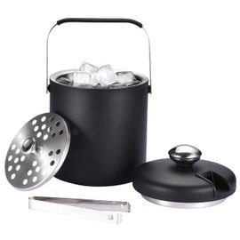 flybold Small Ice Bucket for Parties - Ice Bucket with Lid for Cocktail Bar - Double Walled Ice Container - Portable Chiller Bin Basket - Insulated Wine Buckets for Indoor or Outdoor - Ice Cube Holder
