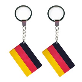 QQSD Germany Flag Keychain German Key Ring, 2 Pack