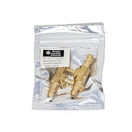 Brass Barbed Tee 3 Way Fitting 1/4 inch by 1/4 inch by 1/8 inch Hose Connector fittings for air, fuel, water lines (2)
