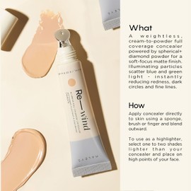 HALEYS Re-wind Blurring Full Coverage Concealer (Tan-Warm), Brighten, Reduce redness, dark circles and fine lines, Non-Caking, Longwear, Nourishes, Lightweight, Soft-Matte Finish, Vegan & Cruelty Free