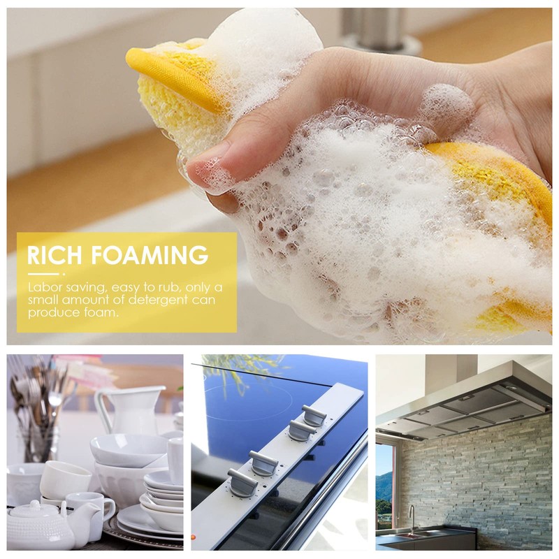Antibacterial Microfibre Cleaning Sponges 5 Pieces Microfiber Dishwashing Sponge Refill