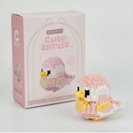 Birds Building Blocks for Adults Mini Building Blocks Birds Building Bricks Toy Micro Block Building Set Gift for Kids and Adults-244 PCS(Honey Peach)