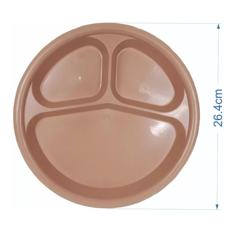 Boris 2 Platos Con 3 Divisiones 26cm Banquetes Comedor Plástico