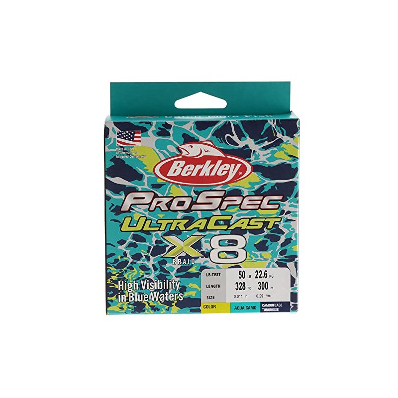 Berkley ProSpec X8 UltraCast Braid Aqua Camo 300m 50lb