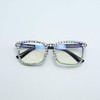 FUPRECIOUS Square Rhinestone Reading Glasses For Women Blue Light Blocking