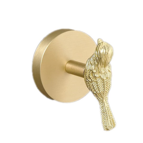 HwrtYeg Bird Shape Hooks 1 Pcs Brass Hooks Wall Brushed