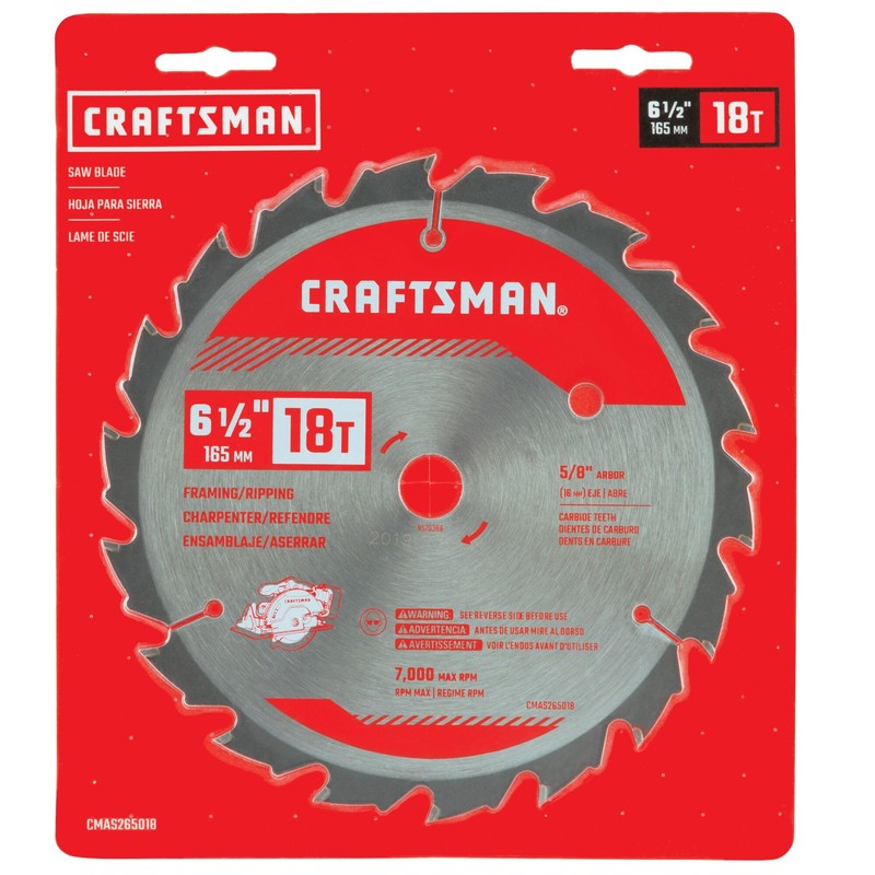 CRAFTSMAN Circular Saw Blade 6-1/2 Inch 18T, Framing and Ripping