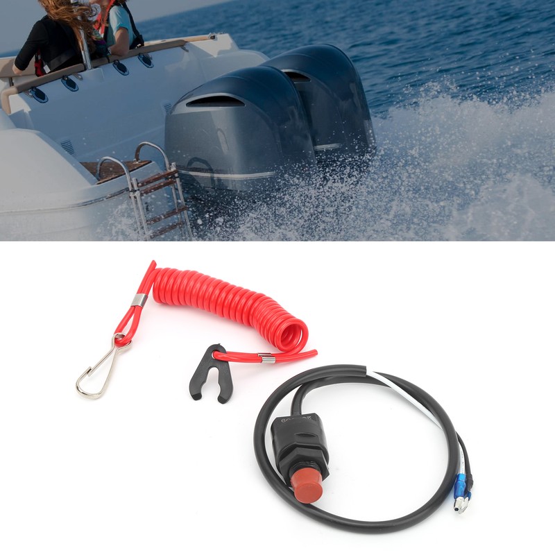 Emergency Stop Switch Safety Tether 6E9-82575-09 Fit for Yamaha Outboard
