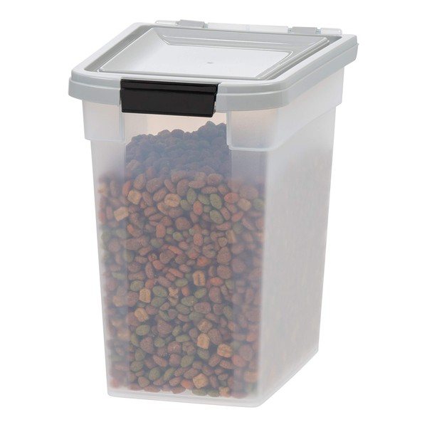 IRIS USA - 25lbs - 12.75qt/3.1gal Airtight Pet Food Storage Container, Gray
