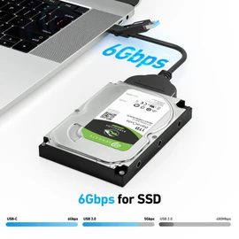 BENFEI SATA to USB Cable, 2in1 USB-C/USB 3.0 to SATA III Hard Driver Adapter Compatible for 2.5 inch HDD and SSD