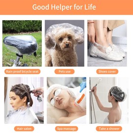 Canvas Trend Disposable Shower Caps, 44cm Plastic Elastic Bath Cap for Home, Hotel, Spa, Hair Salon (44 cm (Pack of 100))