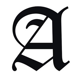 Applicable Pun Old English Letter A - Vinyl Decal for Outdoor Use on Cars, ATV, Boats, Windows and More - Black 6 Inches Tall