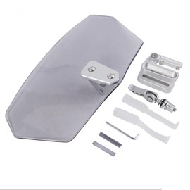 Bohaner Motorcycle Windscreen Smoke Wind Deflector Clip-on Wind Shield Attachment Motorcycle Adjustable Windscreen Spoiler Wind Shield Windscreen Electric Vehicles Wind Deflector