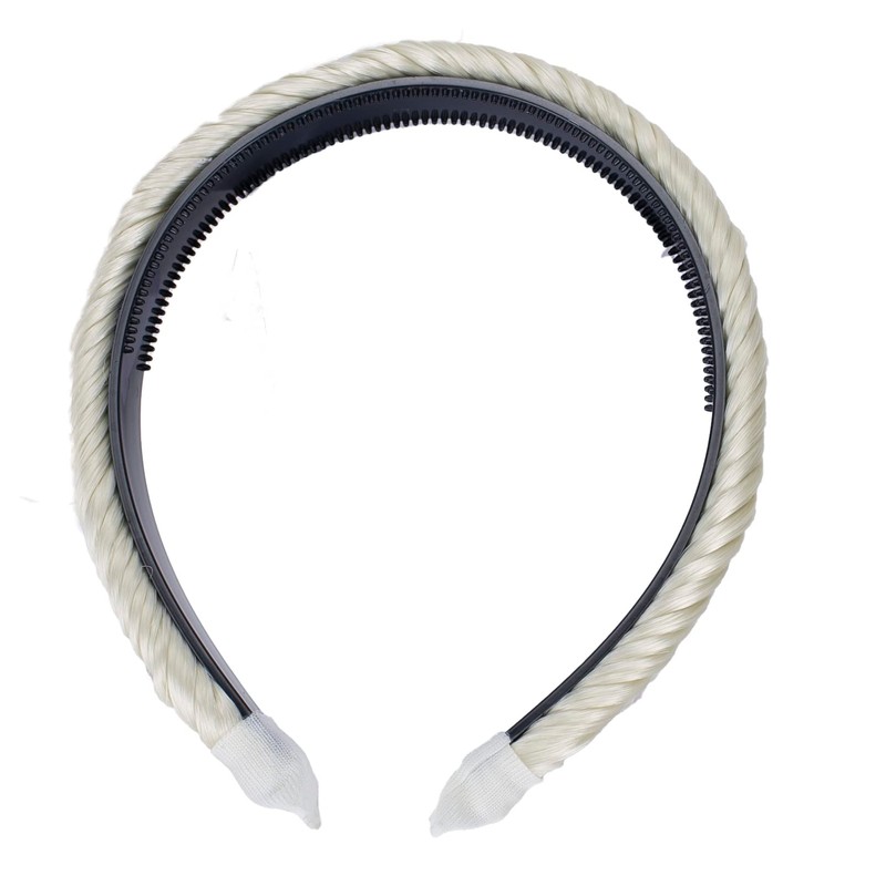 CAISHA Haarreifen Zopf Geflochten Haarteil Haarband Kopfschmuck Haarschmuck Platinblond HHR7