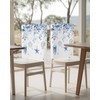 Anzona Blue Coastal Chair Back Covers for Dining Room, Eucalyptus