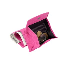 [Riorne] Women's Mini Wallet, Small Wallet, Mini Wallet, Compact Trifold, Thin Wallet, Skimming Prevention, Genuine Leather, Black