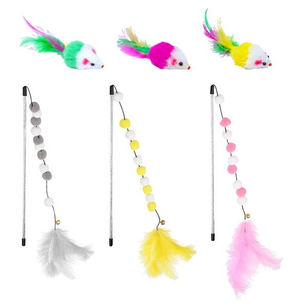GTYHH Pack of 3 Fur Ball Cat Sticks and 3