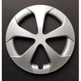 New Wheel Covers Hubcaps Fits 2012-2015 Toyota Prius; 15 Inch; 5 Spoke; Silver Color; Plastic; Standard Leg (4-Pieces)