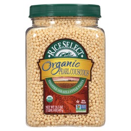 RiceSelect Organic Pearl Couscous, Israeli-Style Wheat Couscous Pasta, Non-GMO, 24.5-Ounce Jar, (Pack of 1)