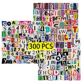 GTOTd Letter Sticker Letter Stickers (Pack of 300) Vintage Retro Number Gifts Merch for Laptop Water Bottle Phone Accessories Car Bumper Window Helmet Decor Teens