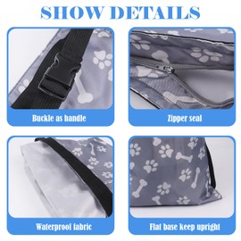 Brabtod 2 Packs Dog Food Travel Bag,5Lbs Dog Travel Bag for Pet Food Kibble Treats,Reusable Dog Travel Food Storage Container,Dog Camping Essentials-Bone Paw