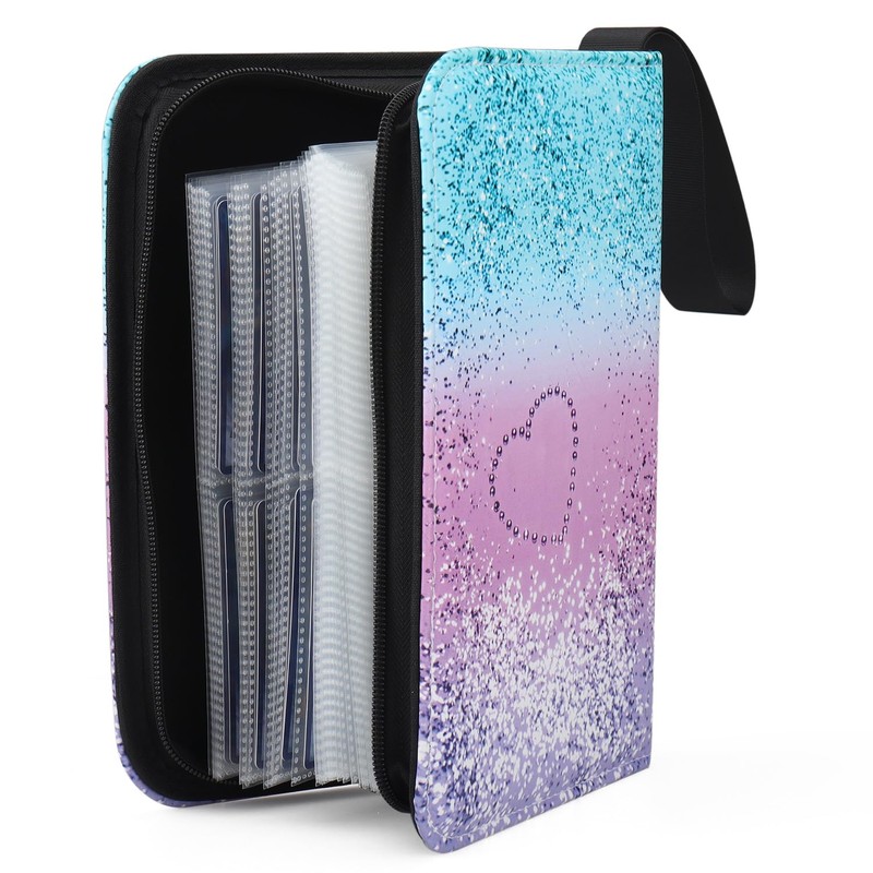 4 Pocket Trading Card Binder for 400 Cards, Rainbow Pattern