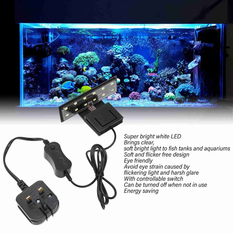 Aquarium Clip On LED Light Mini Super Bright White Light