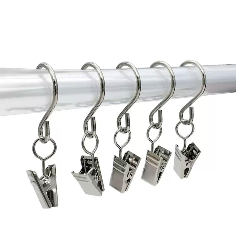 Curtain Clips, Set of 20, Curtain Hooks Stainless Steel for