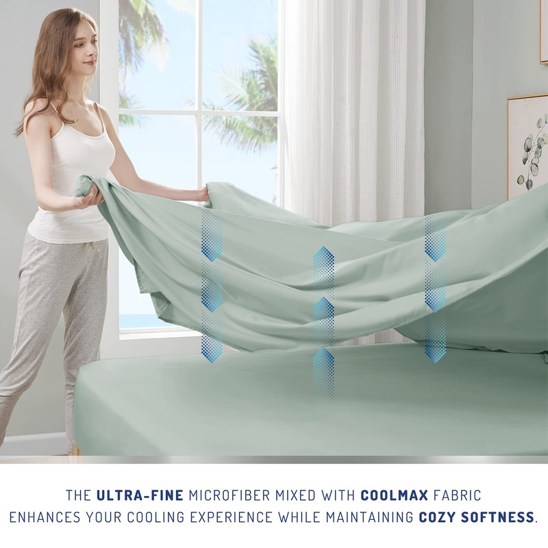 DEGREES OF COMFORT Coolmax Cooling Sheets for King Size Bed