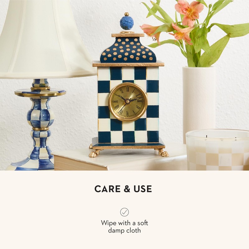 MACKENZIE-CHILDS Desk Clock, Decorative Wood Clock for Kitchen and Living
