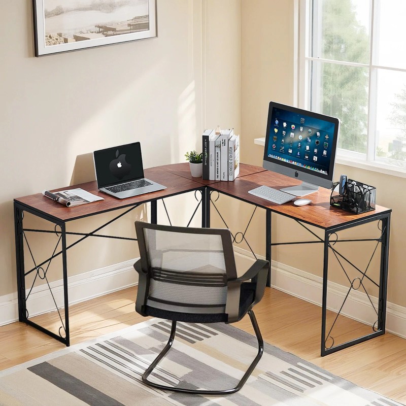 VECELO Folding Computer Desk Simple Laptop Table Home Office Workstation