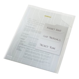 Leitz CombiFile Organisationshüllen-Set, 3 Stück, A4 Format, Farblos mit matter Oberfläche und Muster, Obere Öffnung, 0,20 mm PP-Folie, 47290003