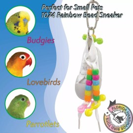 Mandarin Bird Toys 1074 Rainbow Bead Sneaker - Handcrafted Chewable Hanging Simple Bird Cage Toy
