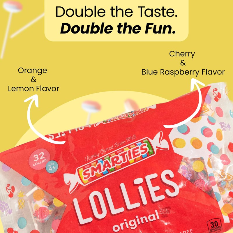 Smarties Double Lollies - Gluten Free, Peanut Free, Fat Free