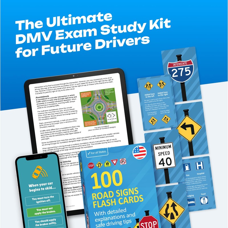 Road Signs Flash Cards - DMV Permit Test Flash Cards