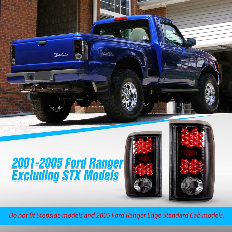 AUTOWIKI LED Tail Lights For 2001-2005 Ford Ranger Rear Lamps