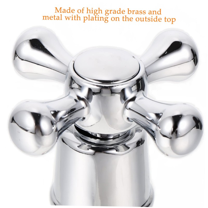 DOITOOL Cross Arm Faucet Handle Tap Head Replacement 2pcs Handle