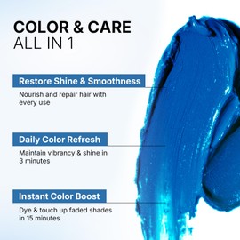 Karseell Blue Color Depositing Conditioner, Deep Hair Mask Treatment Intensely Hydrating, Refreshes Color & Tone 500mL 16.9floz