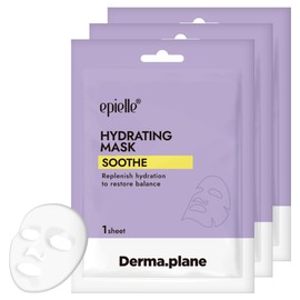 Epielle Hydrating Sheet Mask 3 Pack, Soothing & Restoring Face Mask with Cica, Heartleaf Extract & Witch Hazel Water, Target Dry & Sensitive Skin, Korean Skin Care