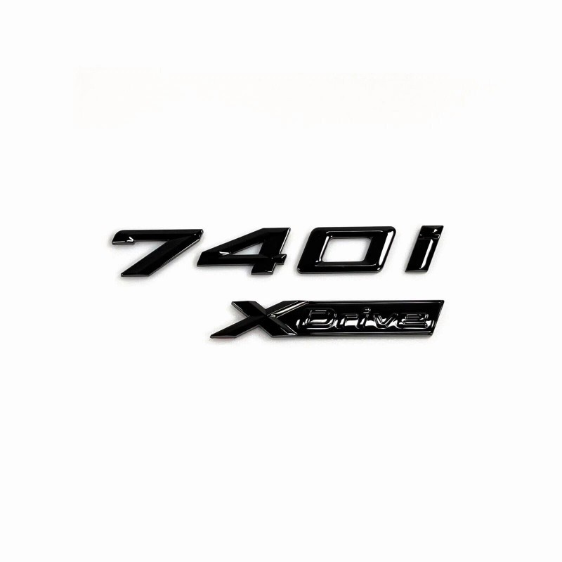 for 7 Series Gloss Black Emblem 740i+XDrive Number Letters Rear